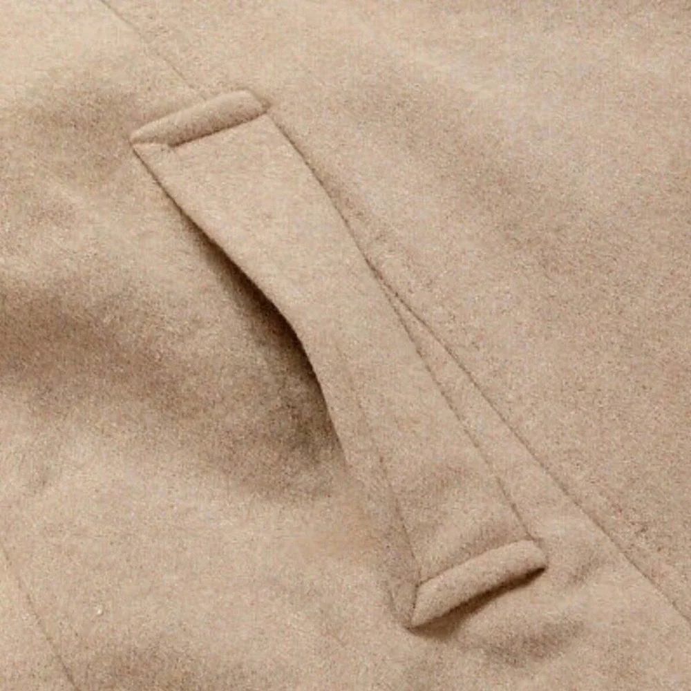 Calvin‎ Klein Notched Collar Wrap Coat In wheat angora blend size 8